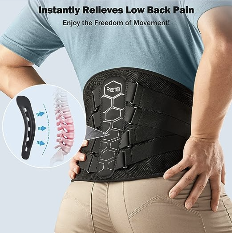 FREETOO Back Brace for Lower Back Pain Relief with Pulley System ...