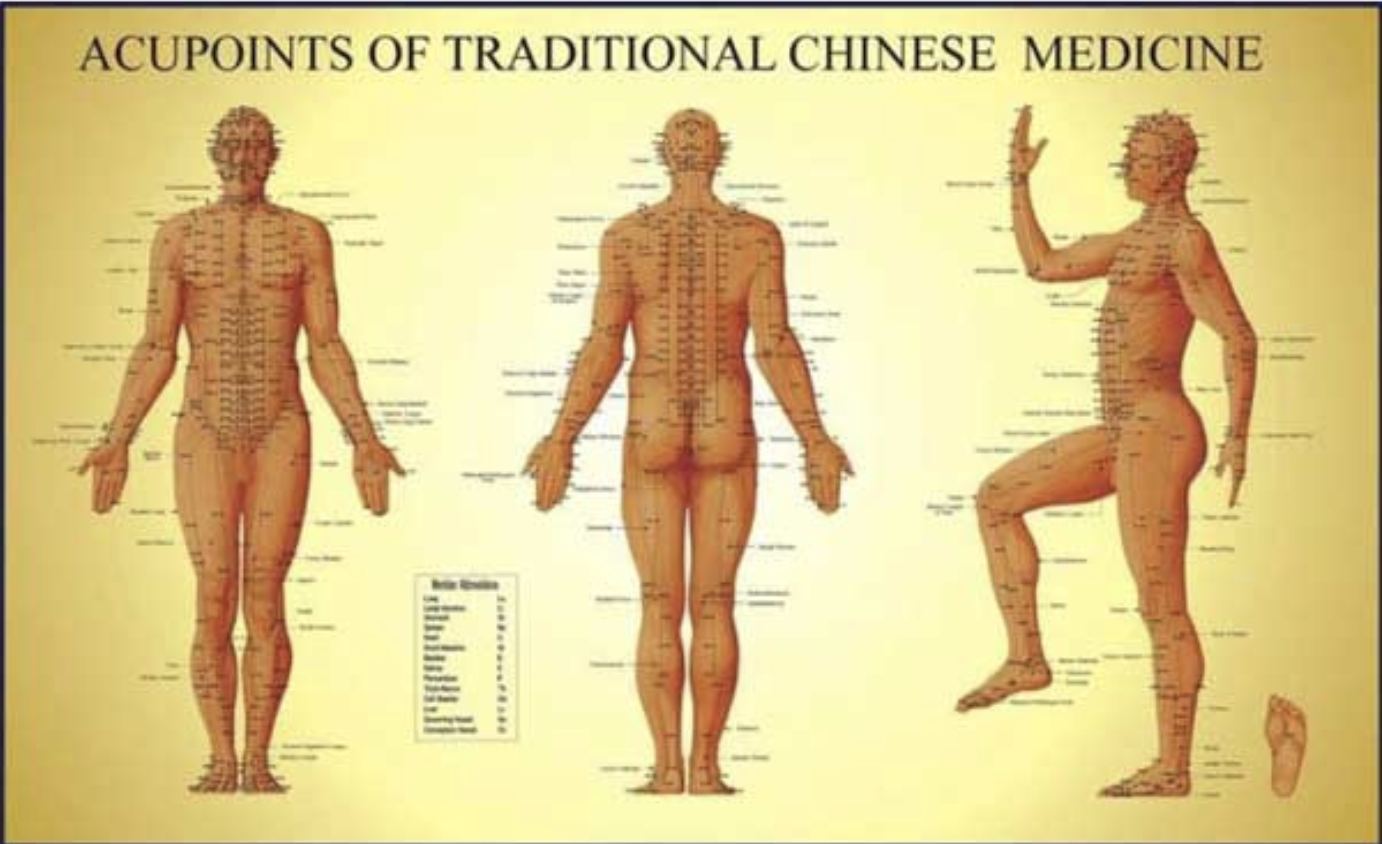 acupressure points GB34 ST36 BL57 LI10 warm up chart